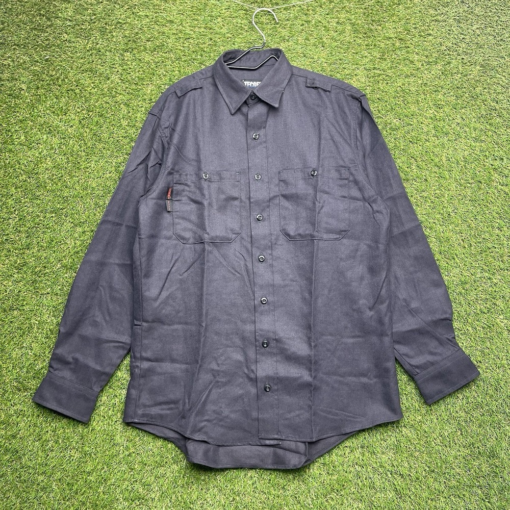 Tecgen FR Work Shirt Mens Medium Cat 2 NFPA 2112 Button Down Flame Resistant